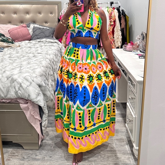 Zara Printed Matching Maxi Skirt & Crop Top - Picture 7 of 13